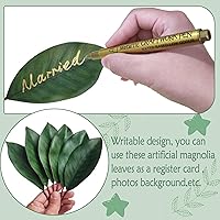 Vista 5 de Bigger Artificial Magnolia Leaves-Fake Green Magnolia Leaves for Wedding Decorations,Bookmark,Fake Leaves Decor,DIY Magnolia Wreaths,Home Decor
