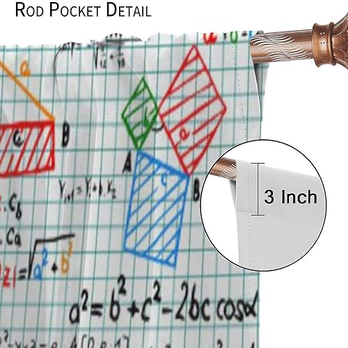 Miniatura 6 de Cortina de fórmula de matemáticas, diseño de lección de álgebra, cuaderno de lecciones, diseño de fórmula, bolsillo para barra, cortina de ventana