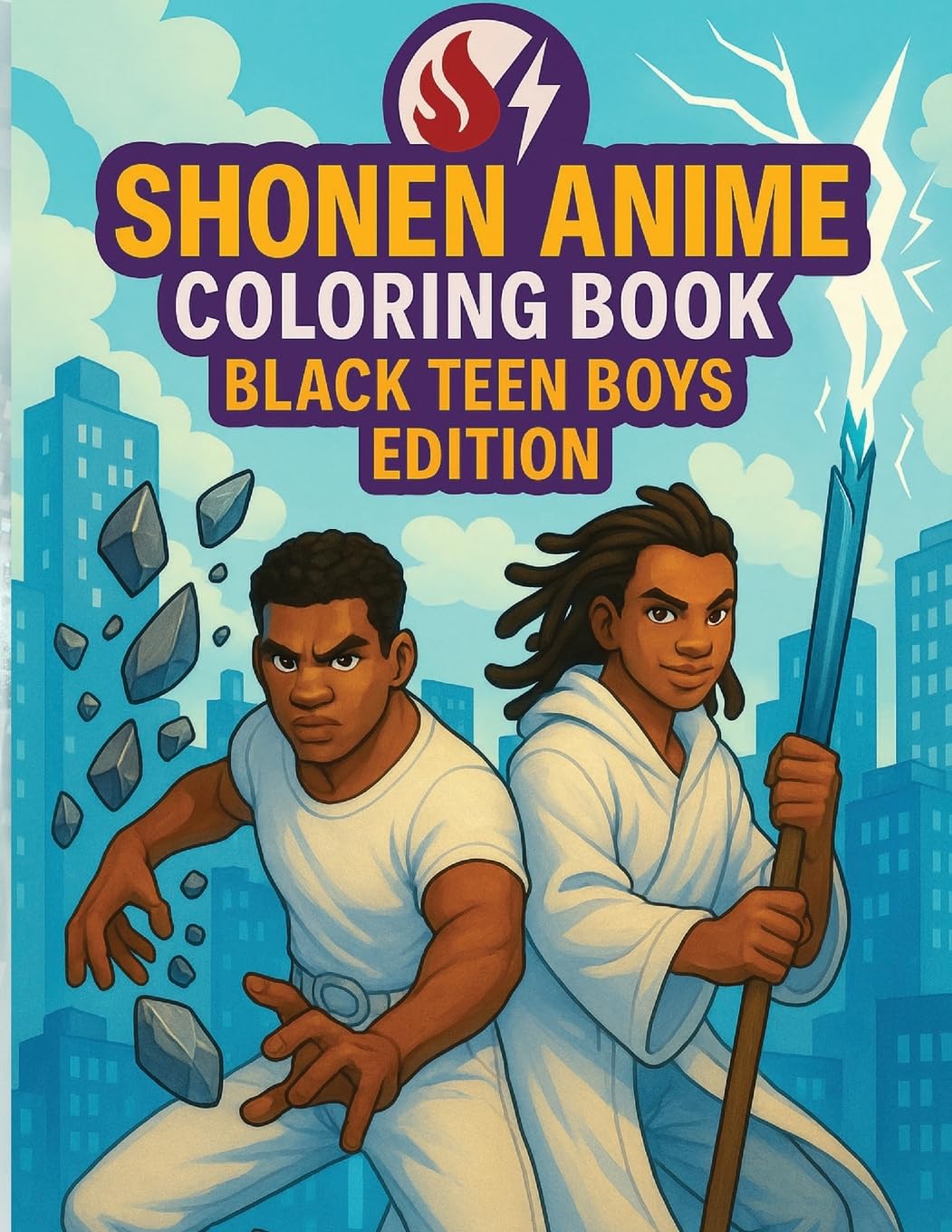 Shonen Anime Coloring Book: Black Teen Boys Edition