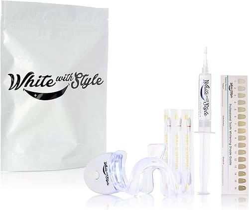 White with Style - Set blanqueador de dientes para el hogar de calidad profesional, blanco brillante