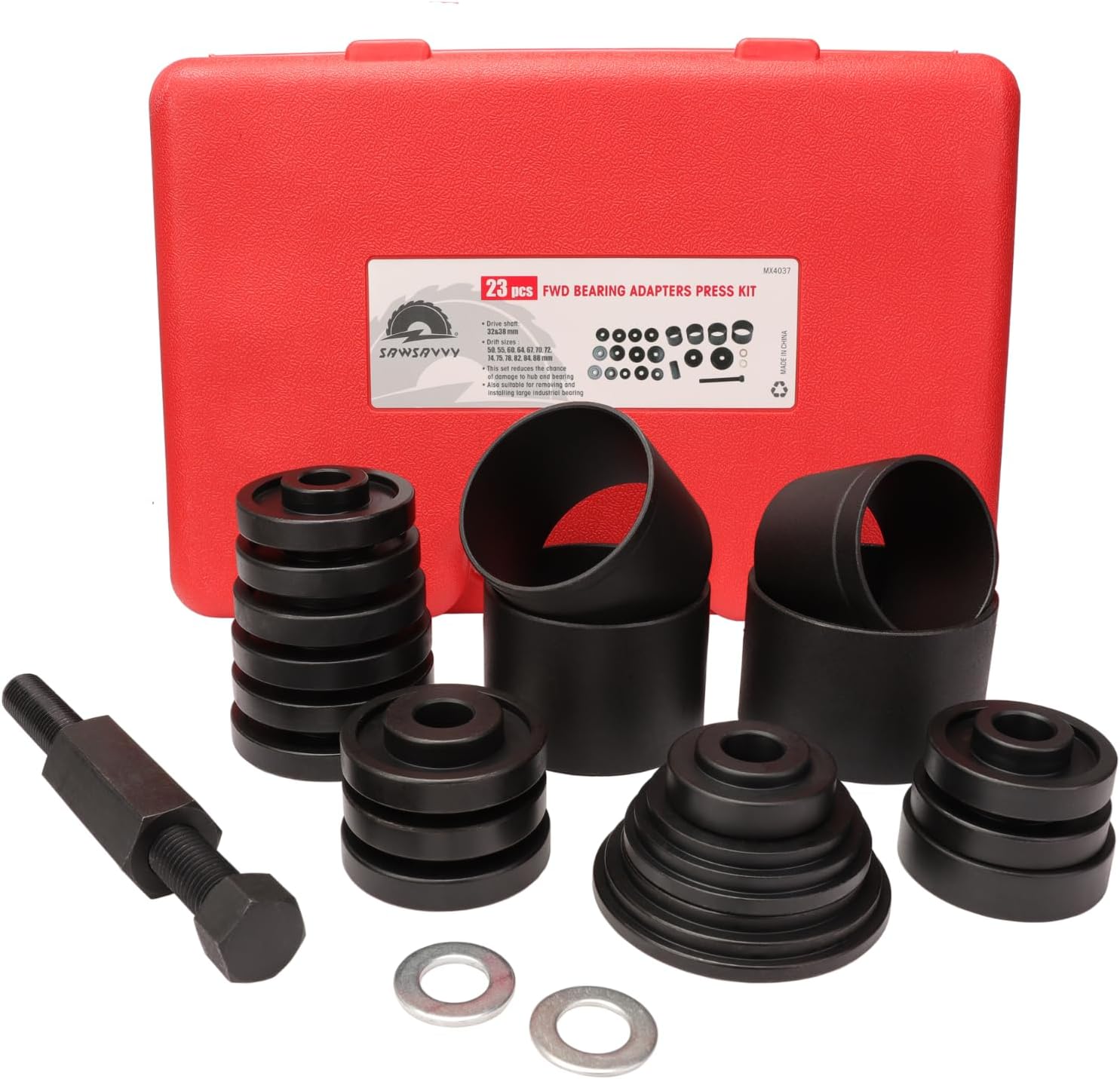 SAWSAVVY Wheel Bearing Press Kit for Front Wheel Drive Bearing Removal