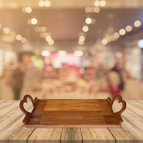 Miniatura 8 de Heartwarming Sapele Serving Tray with Heart Handles  Handcrafted Wooden Breakfast Tray for Elegant Serving and Stylish Home Décor