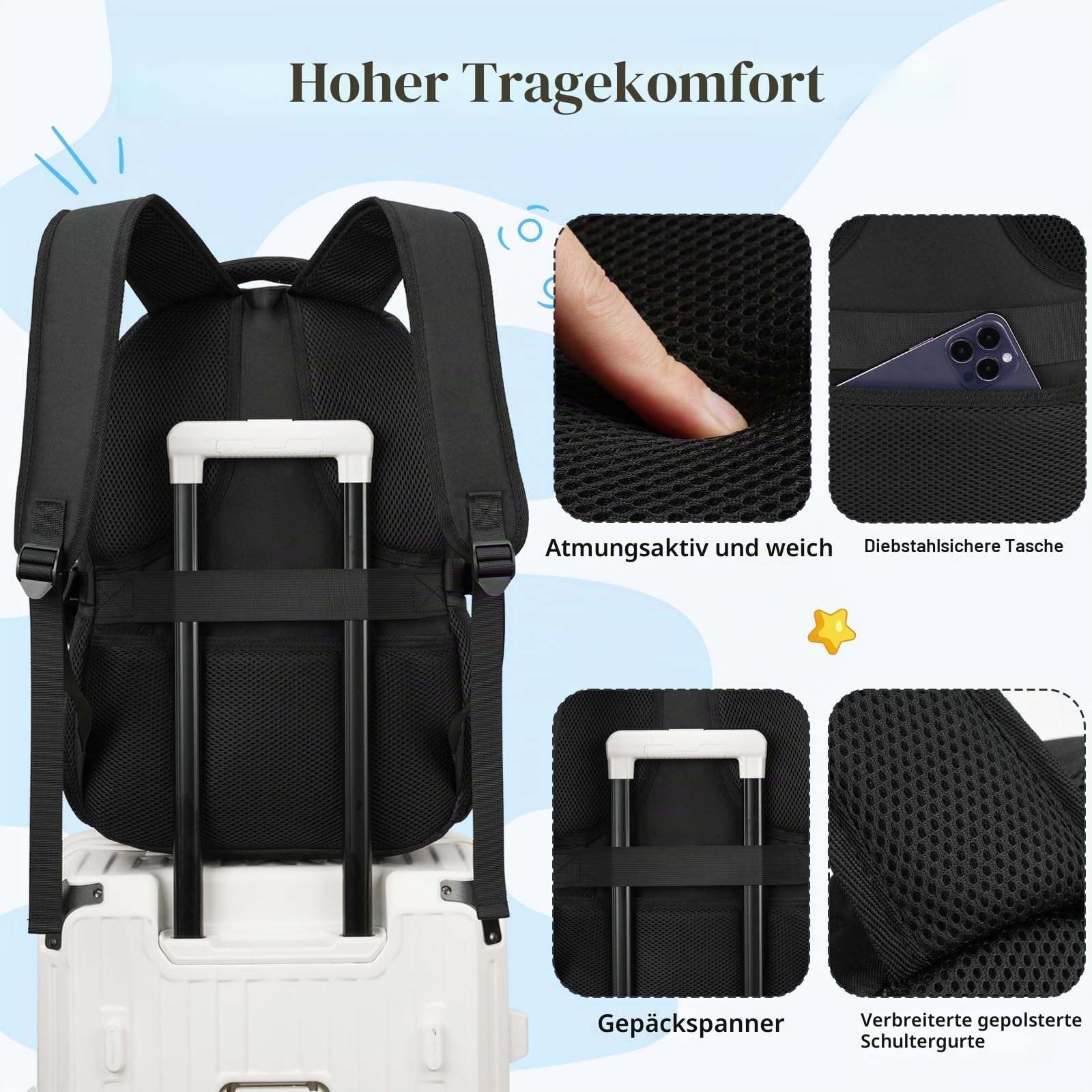 kadilong Schultasche Frauen Schulranzen Schulrucksack Mädchen Teenager Rucksack Laptop Damen Lehrertasche mit USB Ladeanschluss und Laptopfach für Uni Arbeit Business Reisen Studenten