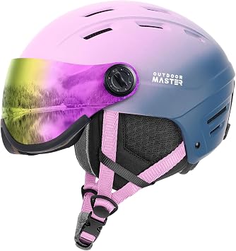 OutdoorMaster Ski Helmet with 2-in-1 Detachable Visor Goggles
