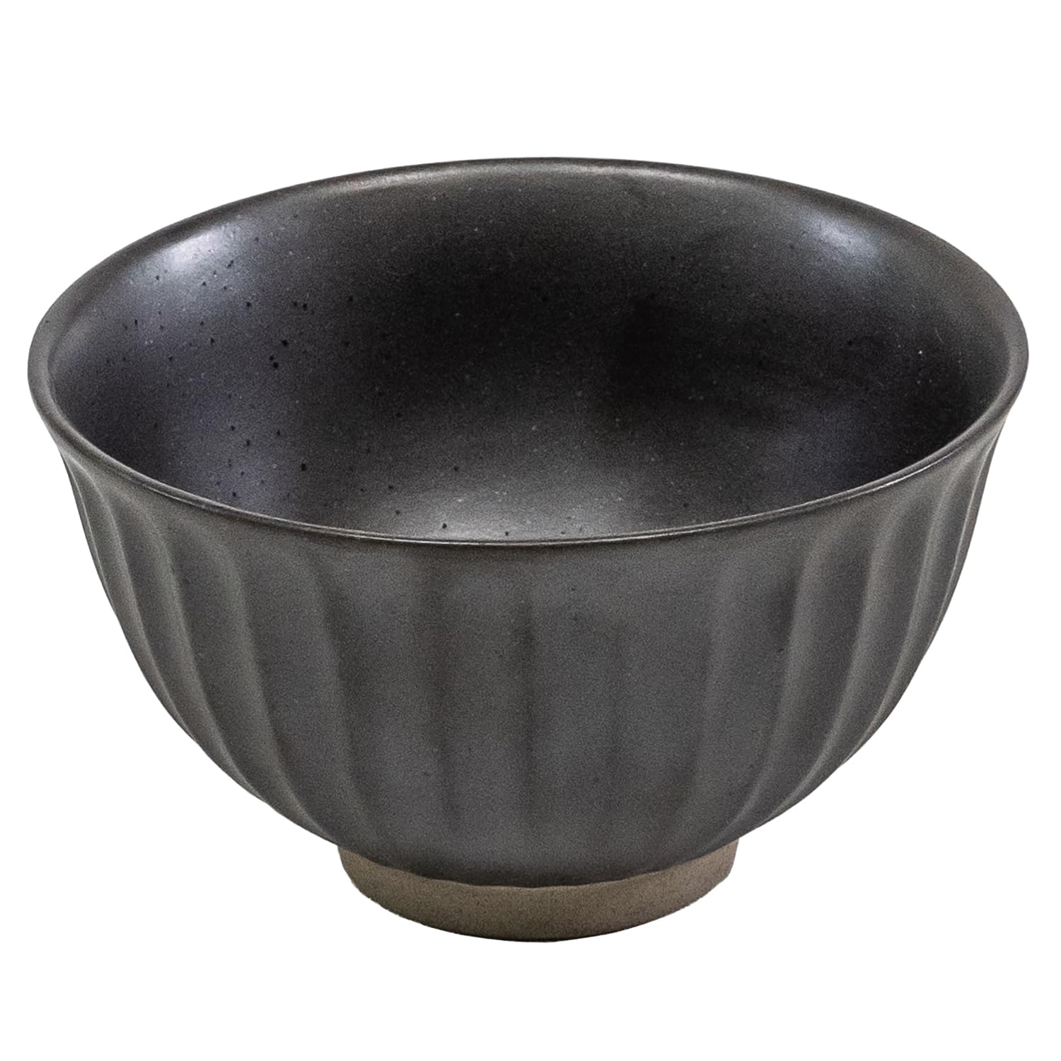 Tamaki Japanese Ware Shinogi Rice Bowl, Black Glaze, Black, Black, Diameter 11.5×Height 6.7cm, 330ml, Pottery, Stylish, Gift, T-954249 : Home & Kitchen