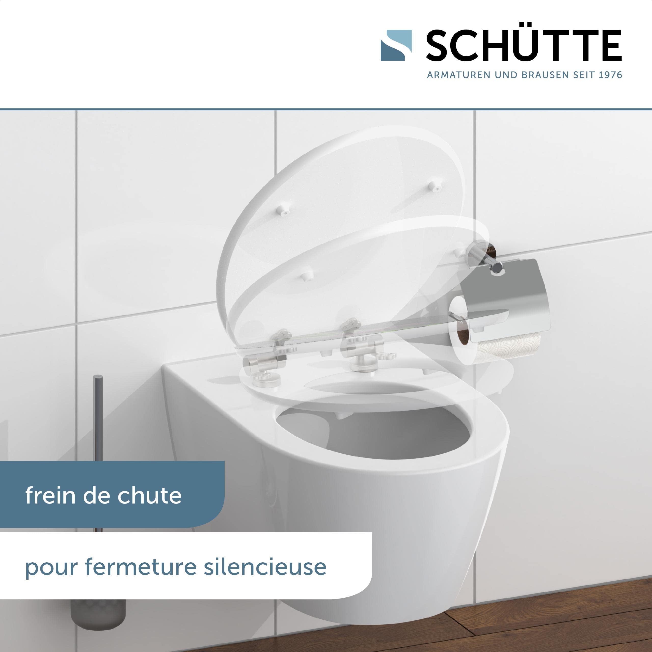 Schütte ASIA 80521, Abattant WC HIGH GLOSS avec noyau en bois (MDF) et système d'abaissement automatique, compatible avec la majorité des cuvettes WC, motif
