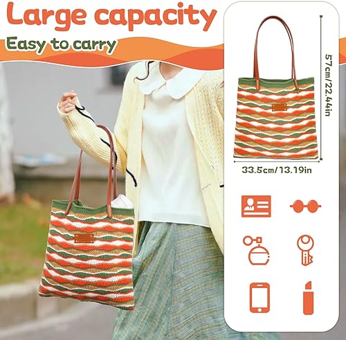 Miniatura 12 de Pnytty Kit de ganchillo para principiantes, bolsa de kit de ganchillo para principiantes, kits de punto para principiantes de ganchillo