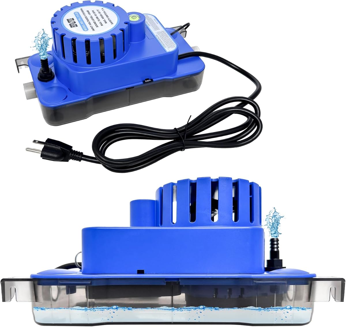 MSELTOS 1/10 HP 93 GPH 20ft Max Head HVAC Condensate Pump, 115V w/Automatic Safety Switch, Removal Drain Pump for Air Conditioner, Dehumidifier, Ice Maker, Furnace, AC unit, Low Profile