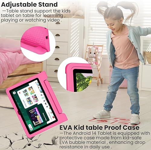 Miniatura 6 de Iconiotk Tablet para niños de 10.1 pulgadas Android 14 Octa-Core 64GB 6000mAh Espacio para niños Control parental 1280 * 800 Pantalla táctil HD