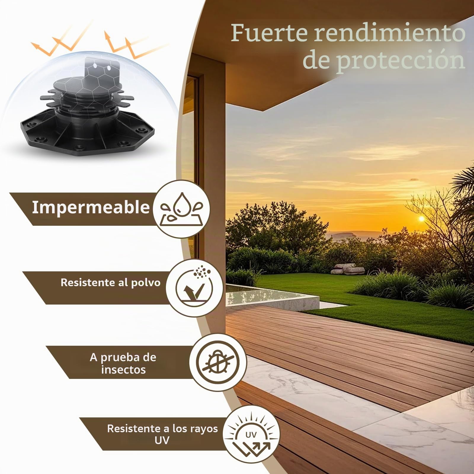 Juego de 12 rodamientos de altura ajustable, para placas de terraza de 30 a 60 mm (11,8 – 23,6 pulgadas), sillas de terraza para pavimentos de patio, juegos de agua, fuentes, jardines de terraza y