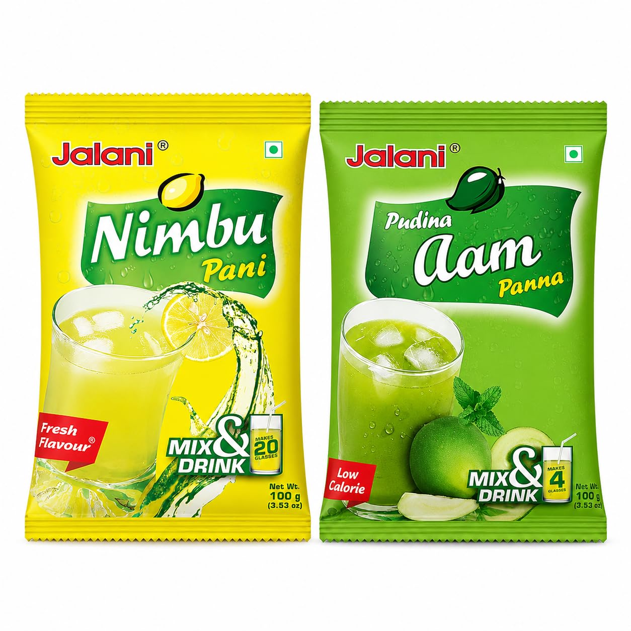 Jalaani Nimbu Pani Mix 100g + Pudina Aam Panna Mix 100g | Summer Refreshing Combo Pack-picture-16