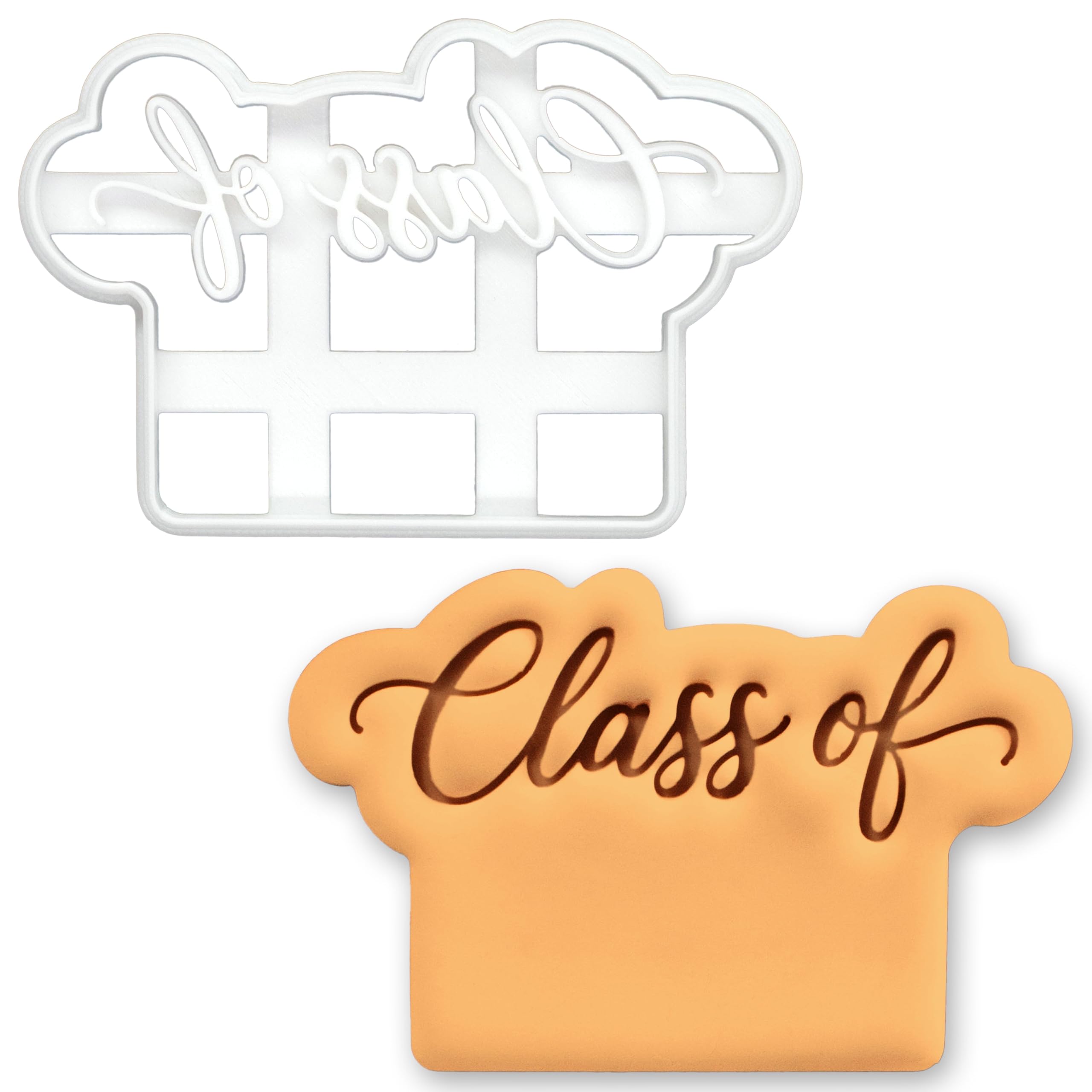 BAKERLOGY Class of Plaque Cookie Cutter – Pipe Your Own Year with Icing, Graduation Fondant Cutter for DIY Grad Party School Cookies, Cake Decoration Tool