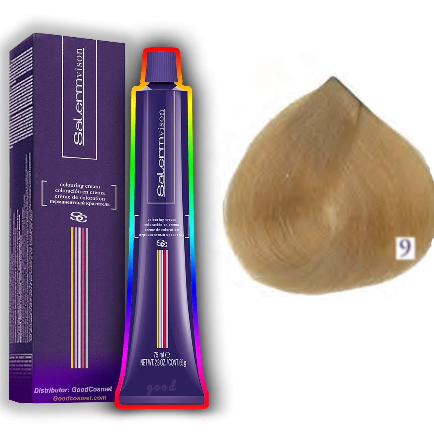 Fiico Salermvision Permanent Hair Color Cream by Salerm Vision (30 mins) 9: Extra Light Blond