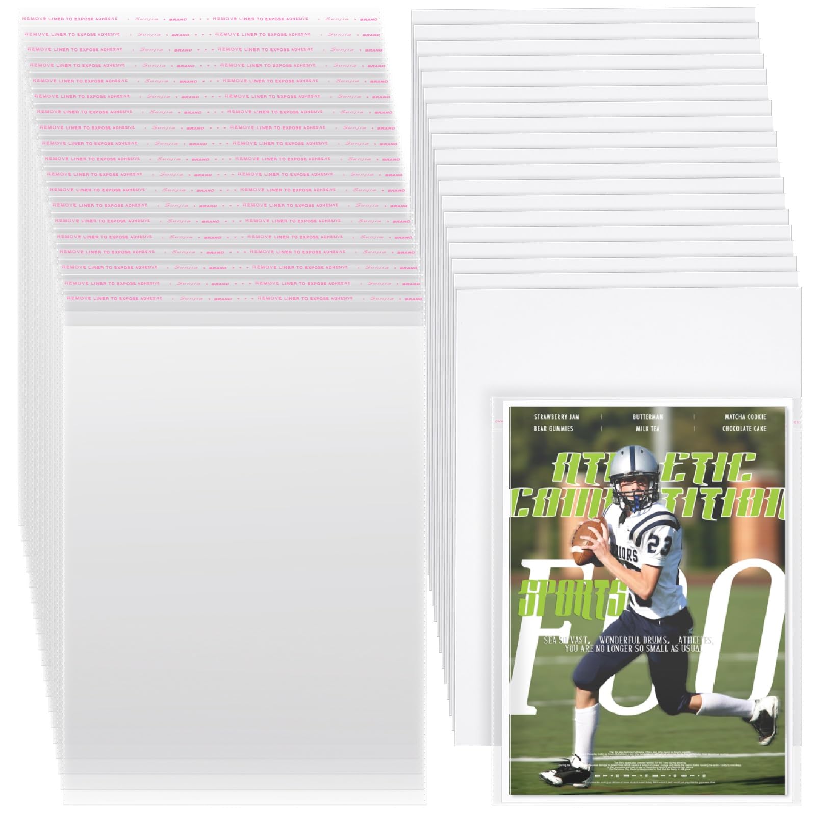 Humyoun 50 Sets Magazine Bags and Backing Boards Including Clear Resealable Magazine Protectors for Collectors and Boards Sleeves Protective Display