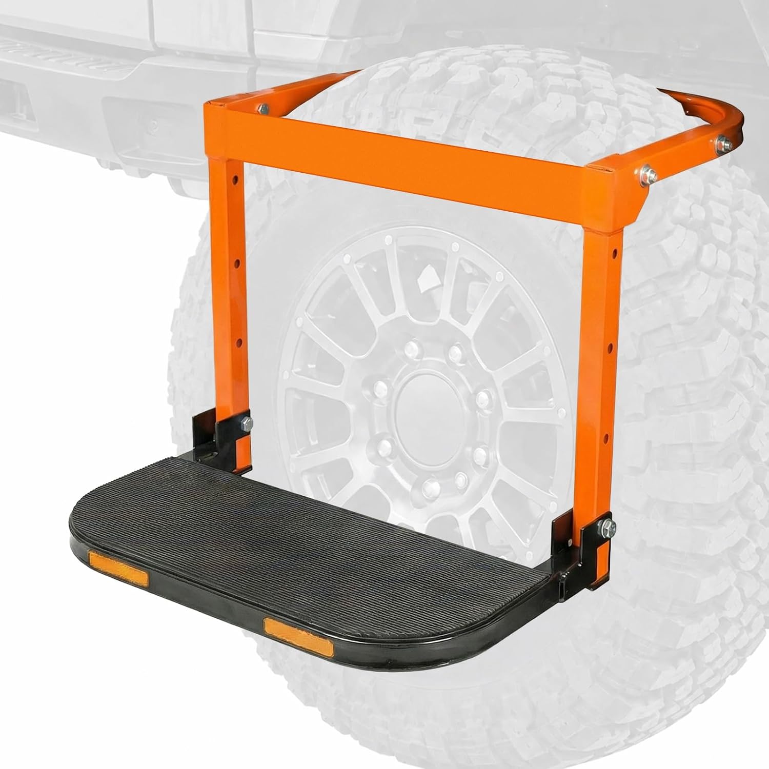 Heavy Duty Tire Step for Truck, Folding Vehicle Step with Non-Slip Steel Platform, Adjustable Wheel Step for Pickup Truck, SUV and RV