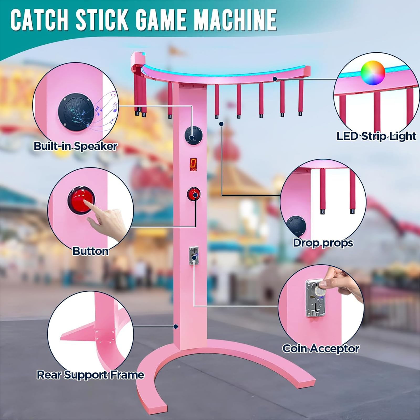 Gra treningowa koordynacji ręka-oko, Catching Stick Reflex Arcade na imprezy, rodzinna noc gier, wydarzenia biznesowe