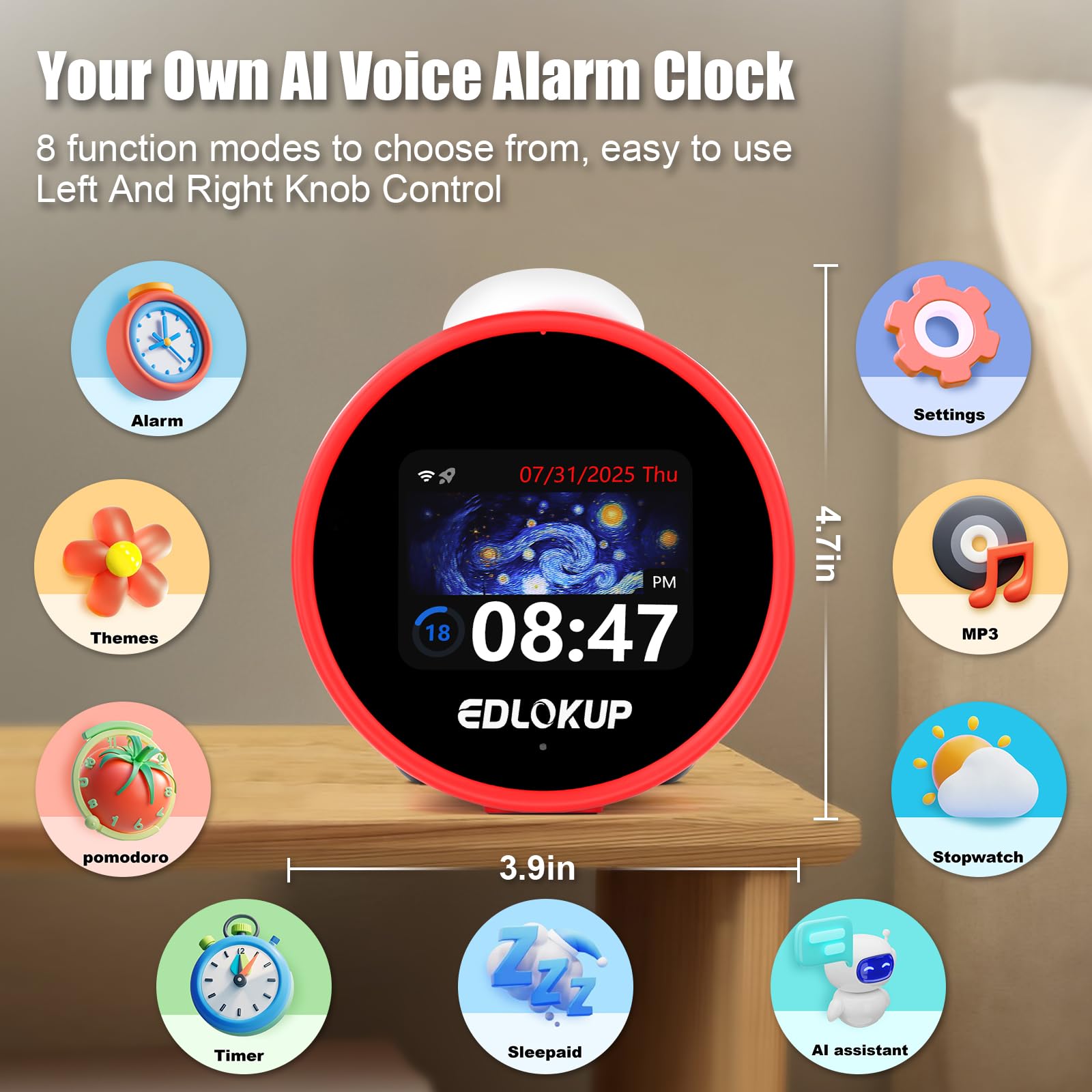 Amazon.com: Smart Alarm Clock for Kids, AI Voice Assistant Clock
