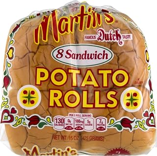 Martin's Famous Potato Sandwich Rolls - 8pk 15oz Bag (Pack of 3) - Soft, Delicious for Burgers & BBQs