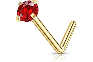 2mm 14g G23 Titanium L Shaped Nose Post Studs