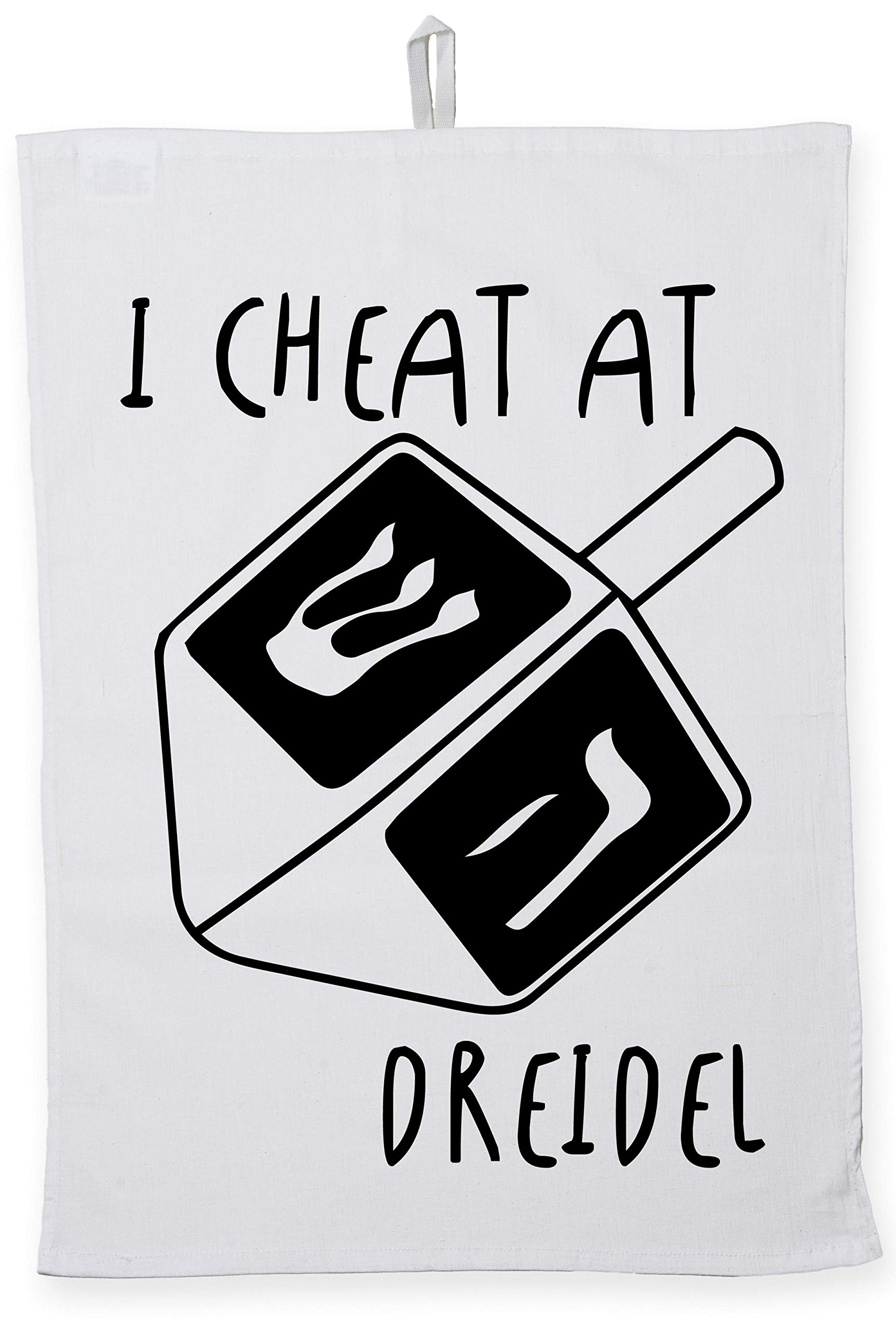 Hippowarehouse I Cheat At Dreidel - Hanukkah Tea Towel Eco Printed Dish Cloth Kitchen accessory 50cmx70cm 100% Cotton