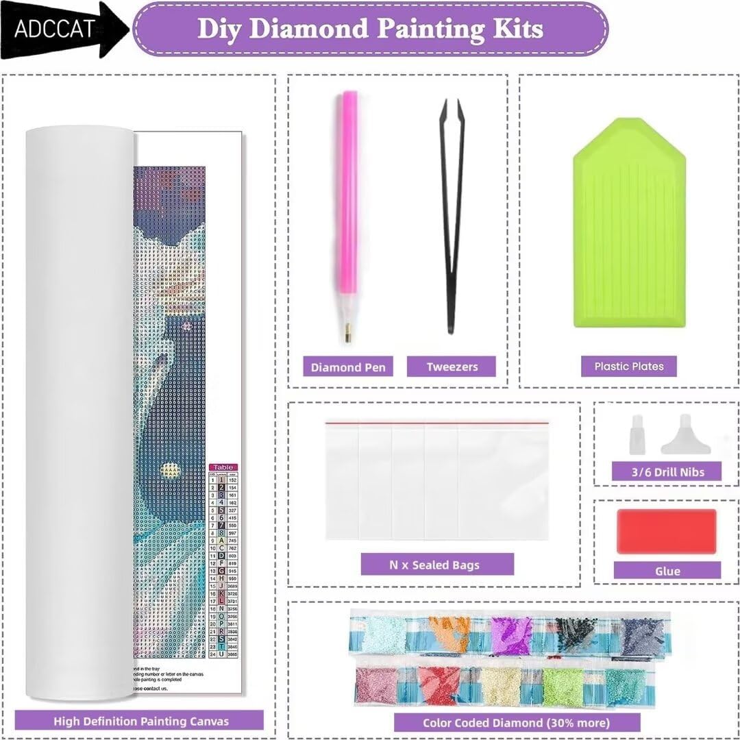 Large Diamond Painting Kits for Adults 16x36in, DIY Square Full Drill Gem Art World Map Diamond Painting, Retro Diamond Art Painting Crystal Rhinestone Embroidery Arts and Crafts, Wall Decor Gift N-1