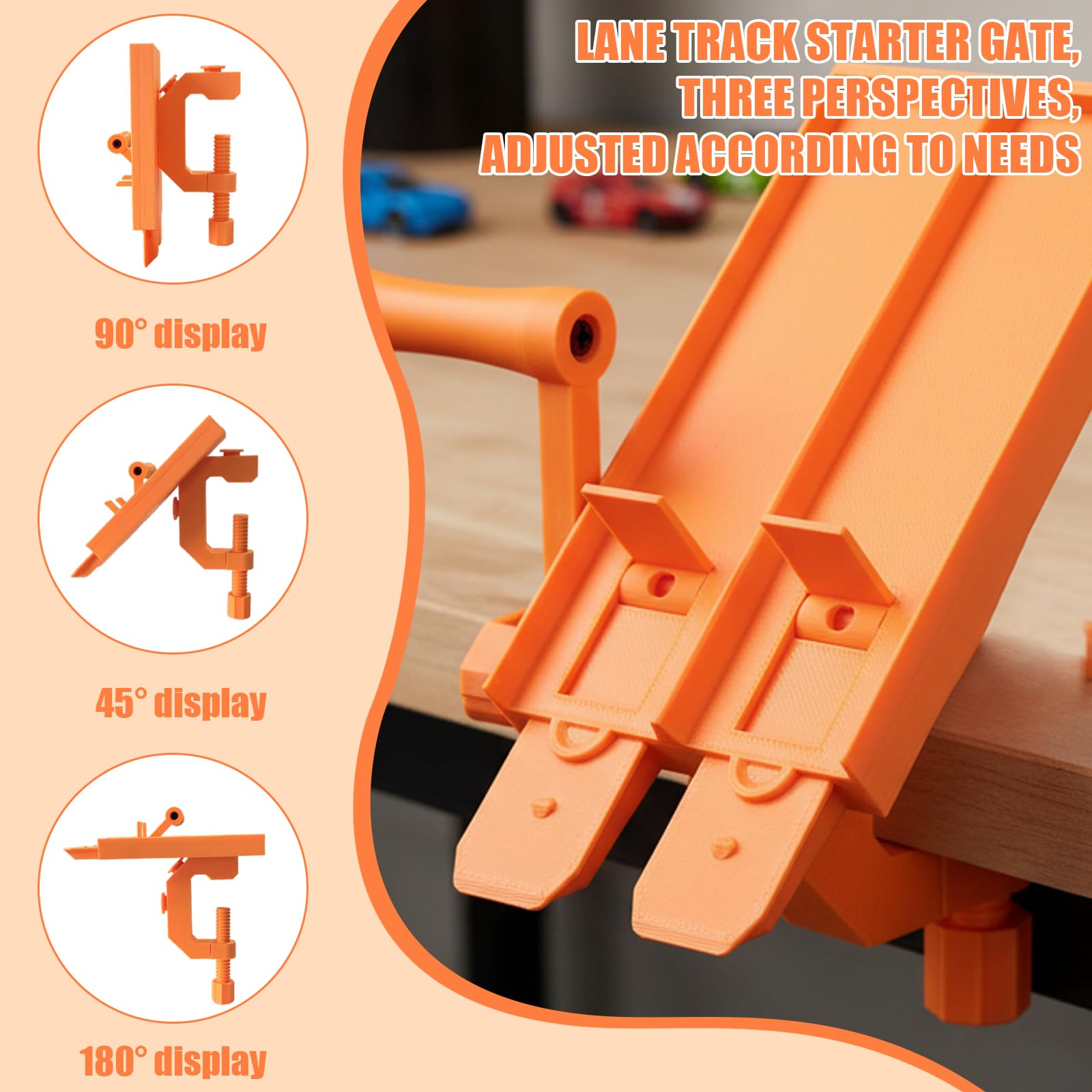 SUNUCO 2 Lane Track Starter Gate Compatible with Hot Wheels Racetracks Magnetic Launch Gate with Clamp Boost Track Performance & Fair Starts - Image 3