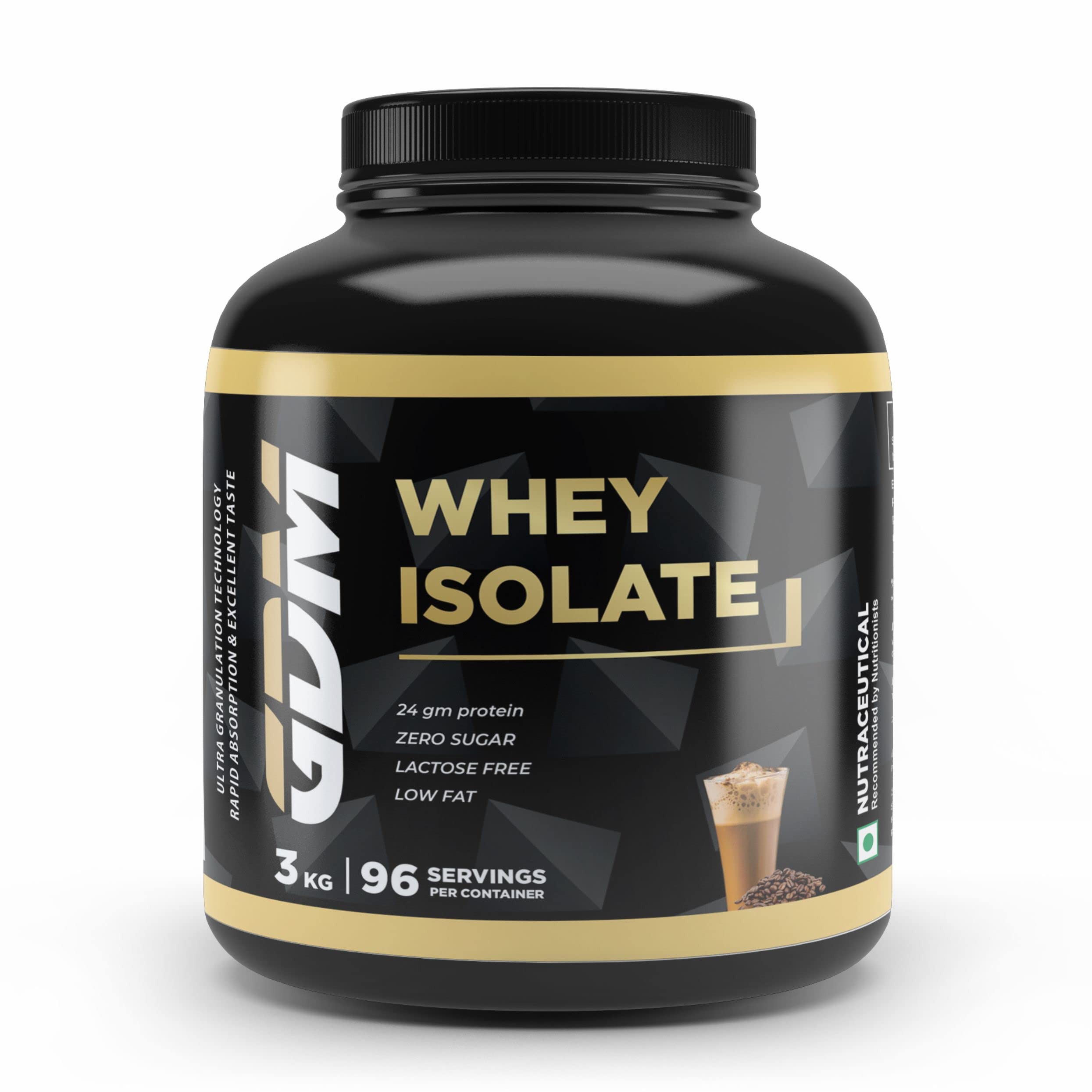 GDM Whey Isolate with 24g High Protein | Sugar Free | Lactose Free | Low Fat | Builds Lean Muscles | Increases Strength | 3 Kg | Coffee Flavor (B0C61C47HK) Amazon Price History, Amazon Price Tracker