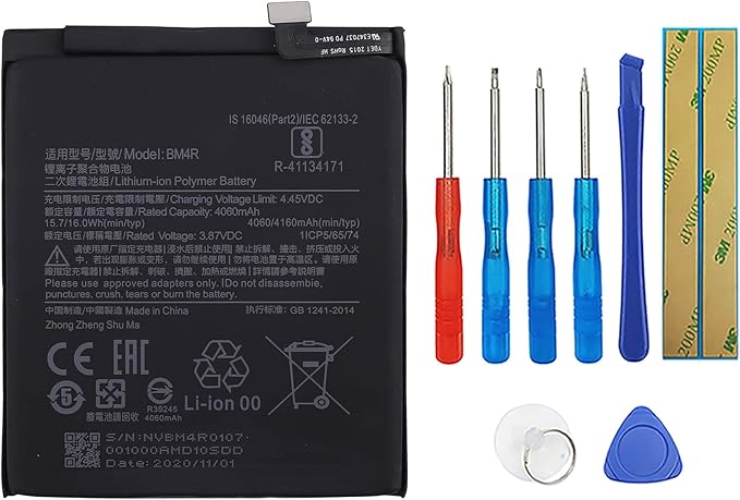 Batería BM4R compatible con Xiaomi Mi 10 Lite 5G M2002J9G, M2002J9S, XIG01 con herramientas