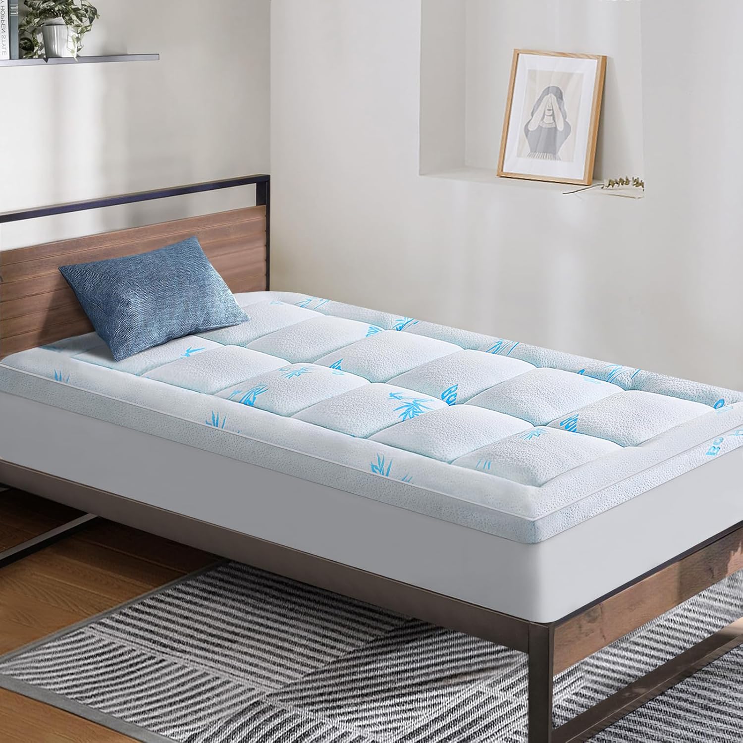 KELTARO Mattress Topper Twin Size,Viscose Made from Bamboo