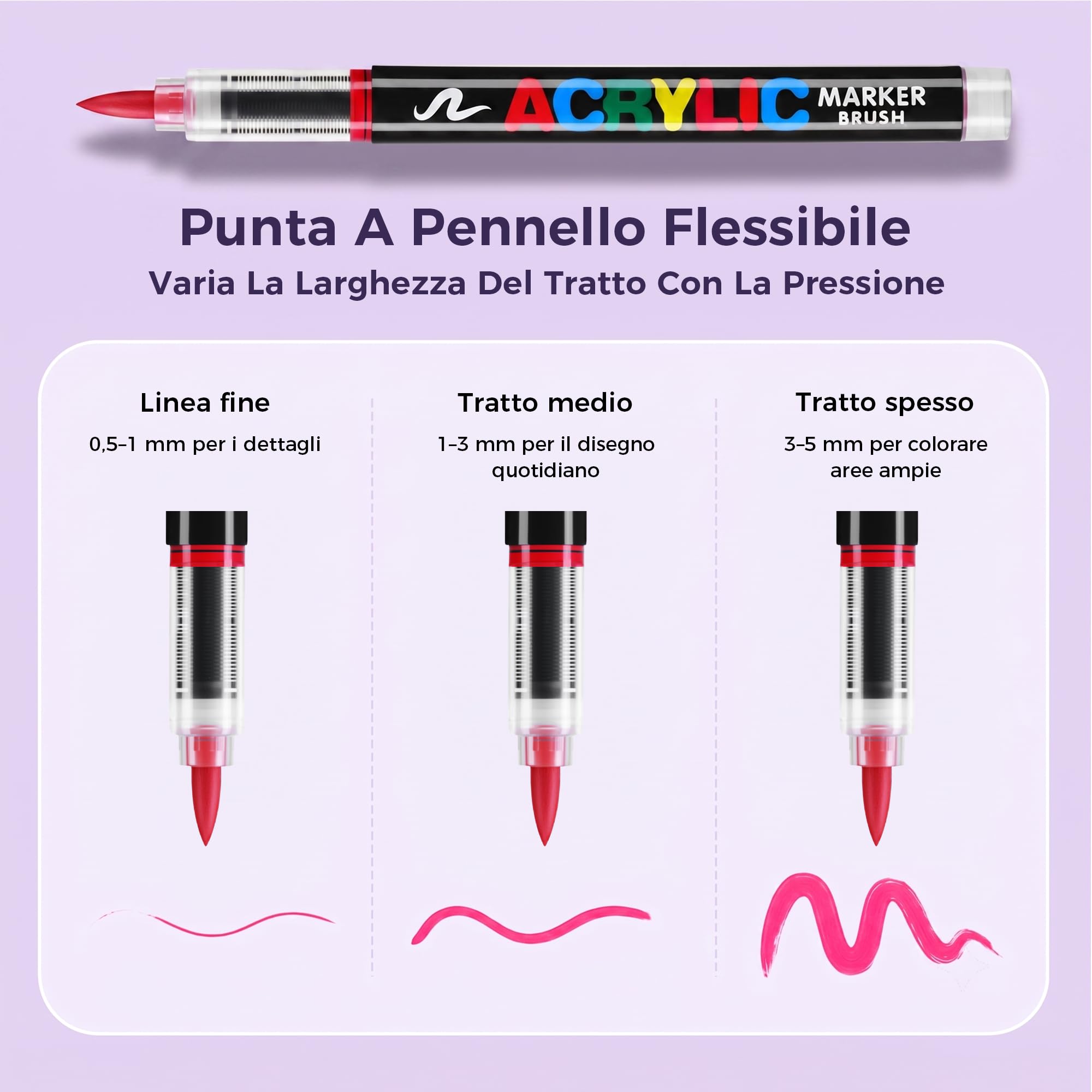 Tongfushop 120 Pennarelli Acrilici, Acrylic Marker Pennello con Flusso Auto-Regolato, Impermeabili ad Asciugatura Rapida per Decorare Sassi, Legno, Ceramica e Vetro | Ideale per Adulti e Fai da Te