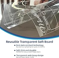 Vista 3 de Calendario mensual transparente no magnético para refrigerador, calendario mensual transparente de borrado en seco, se adhiere a la pared, vidrio