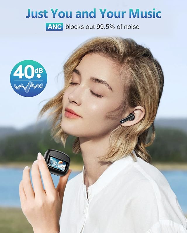 ZIUTY Wireless Earbuds Bluetooth Headphones, Ear Buds with Touch Screen, ANC ENC Noise Cancelling Transparency Mode, 40H Stereo Deep Bass, IPX7 Waterproof, Clear Calls, 5 EQ for iOS Android, Obsidian image 2