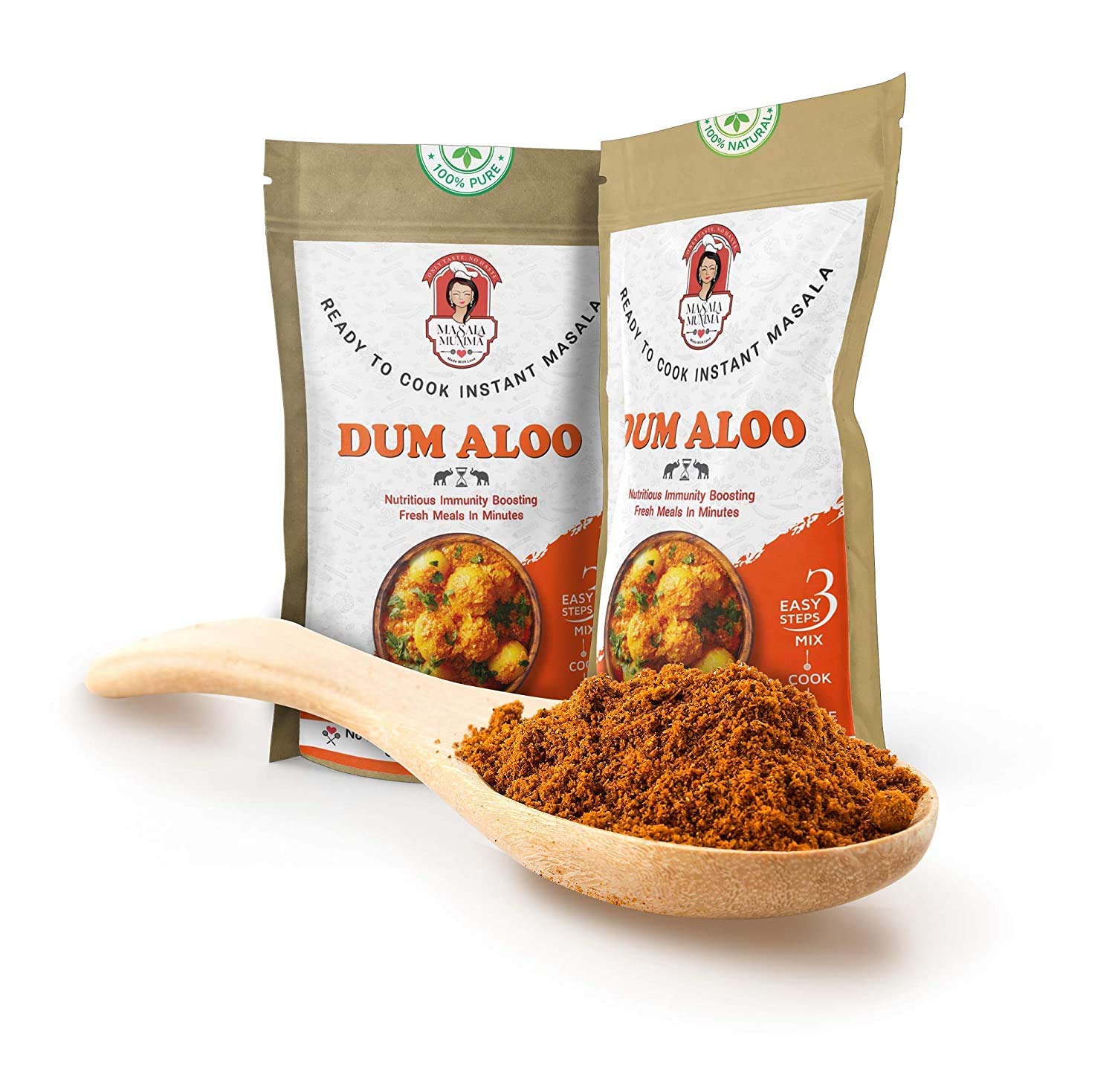 Masala Mumma Dum Aloo - Ready to cook instant Masala - MIX > COOK > SERVE (Cook in 15min with 3 Easy Steps)