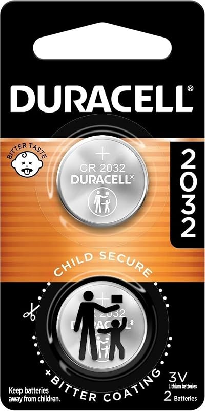 Batería de litio Duracell 2032, 2 unidades, AirTag y llavero, celda CR2032 de 3 V