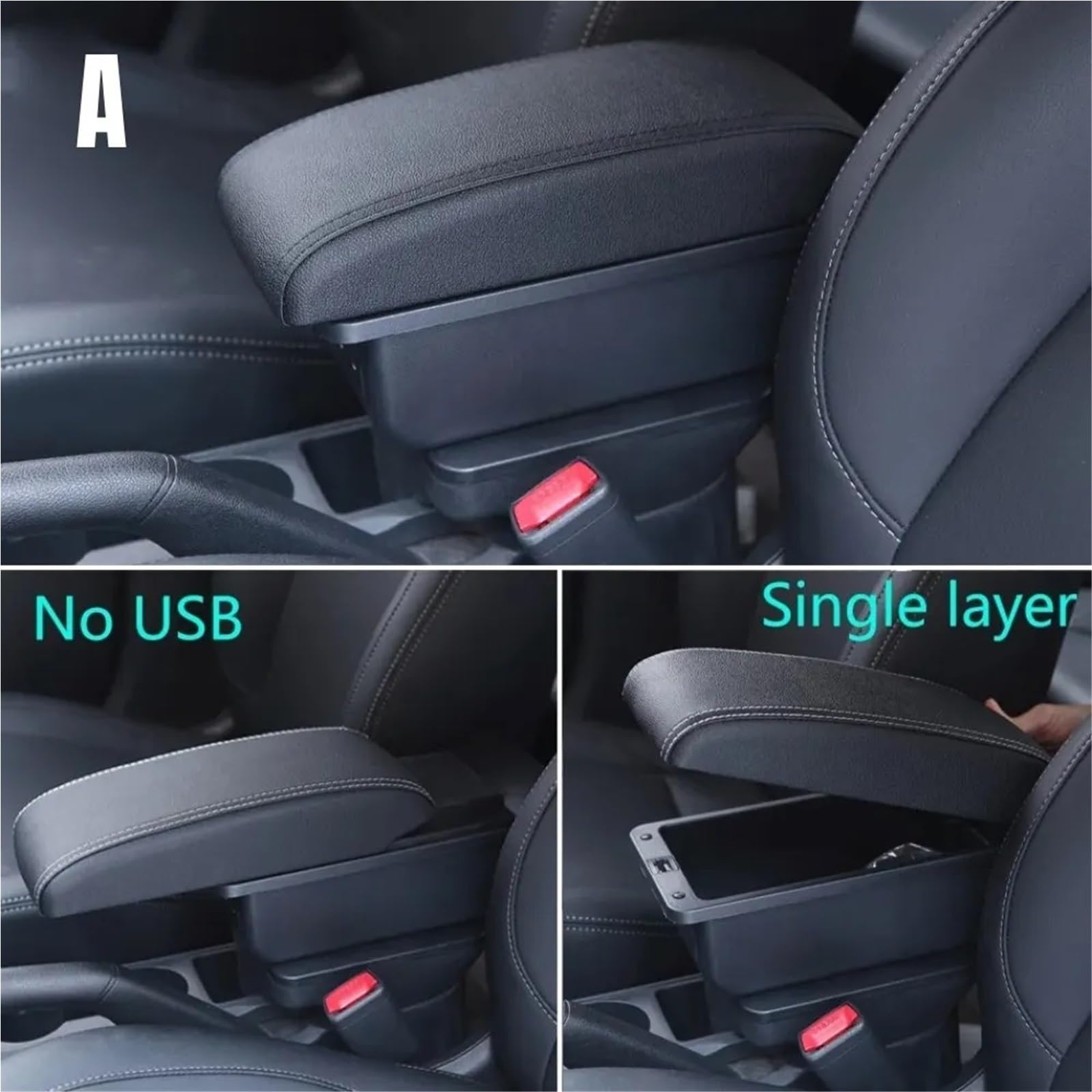 Bandeja de Silicona para Consola Reposabrazos compatible con Opel Corsa, reposabrazos, respaldo, piezas interiores, caja de almacenamiento, piezas de actualización.(A1)