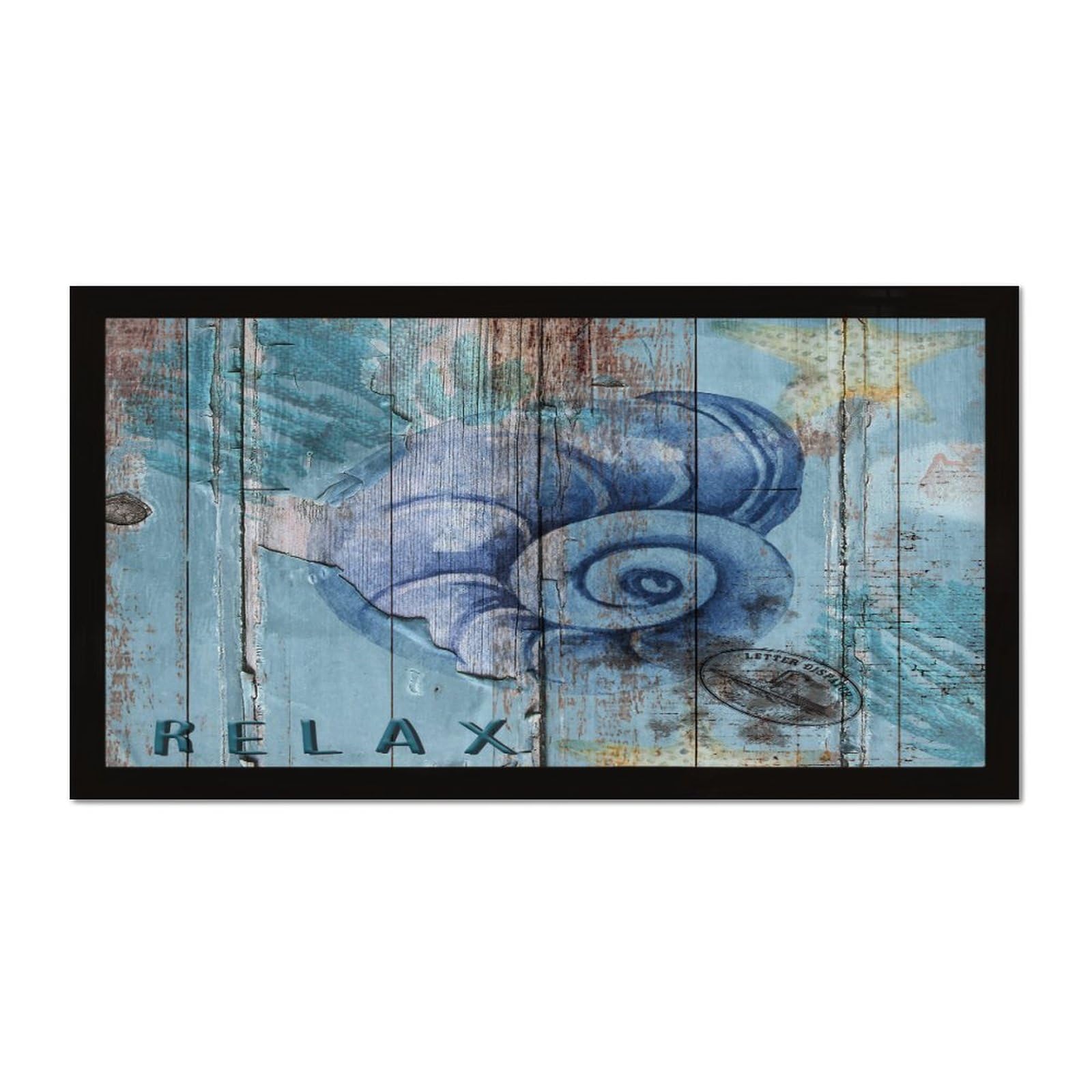 Panneau en bois paysage marin et déco murale escargots de mer