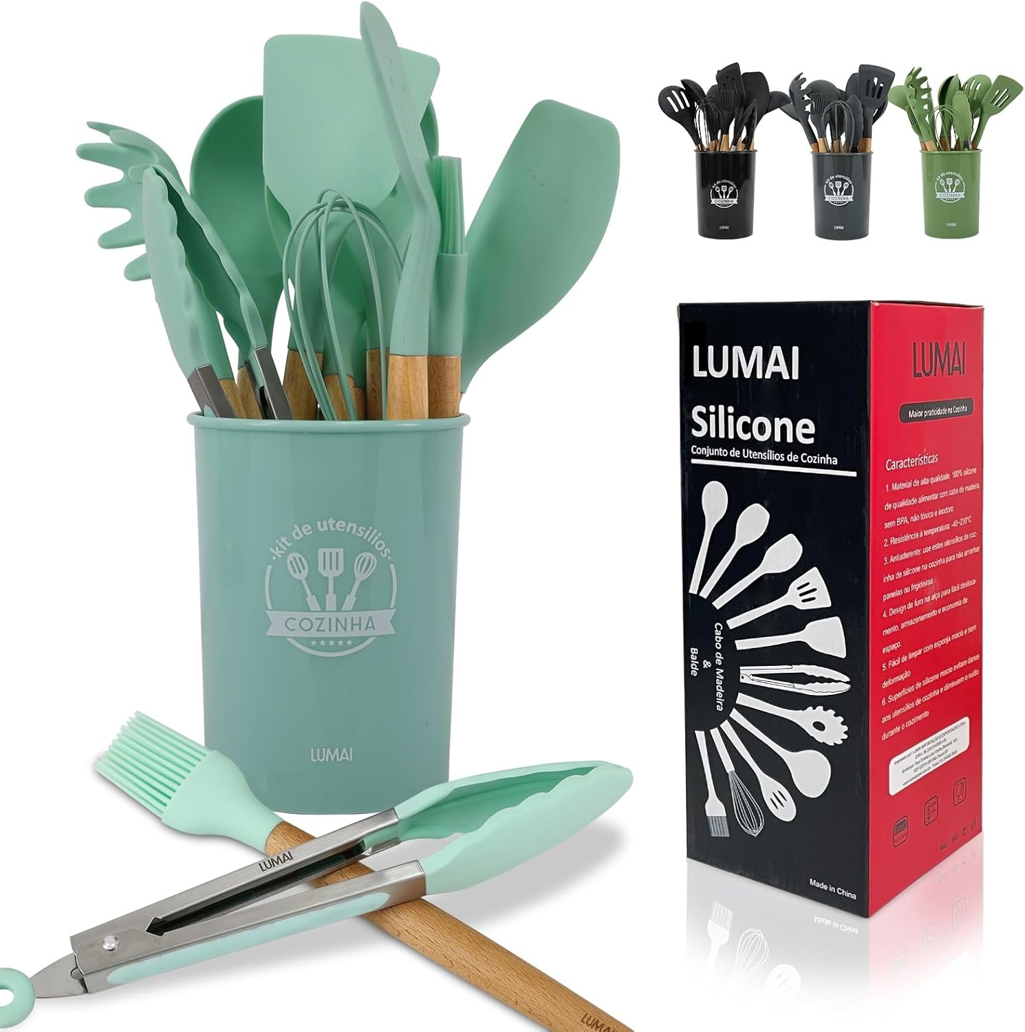 Análise Kit 12 Utensílios De Cozinha Em Silicone E Madeira 1 71Pjwh30Opl. Ac Sl1500