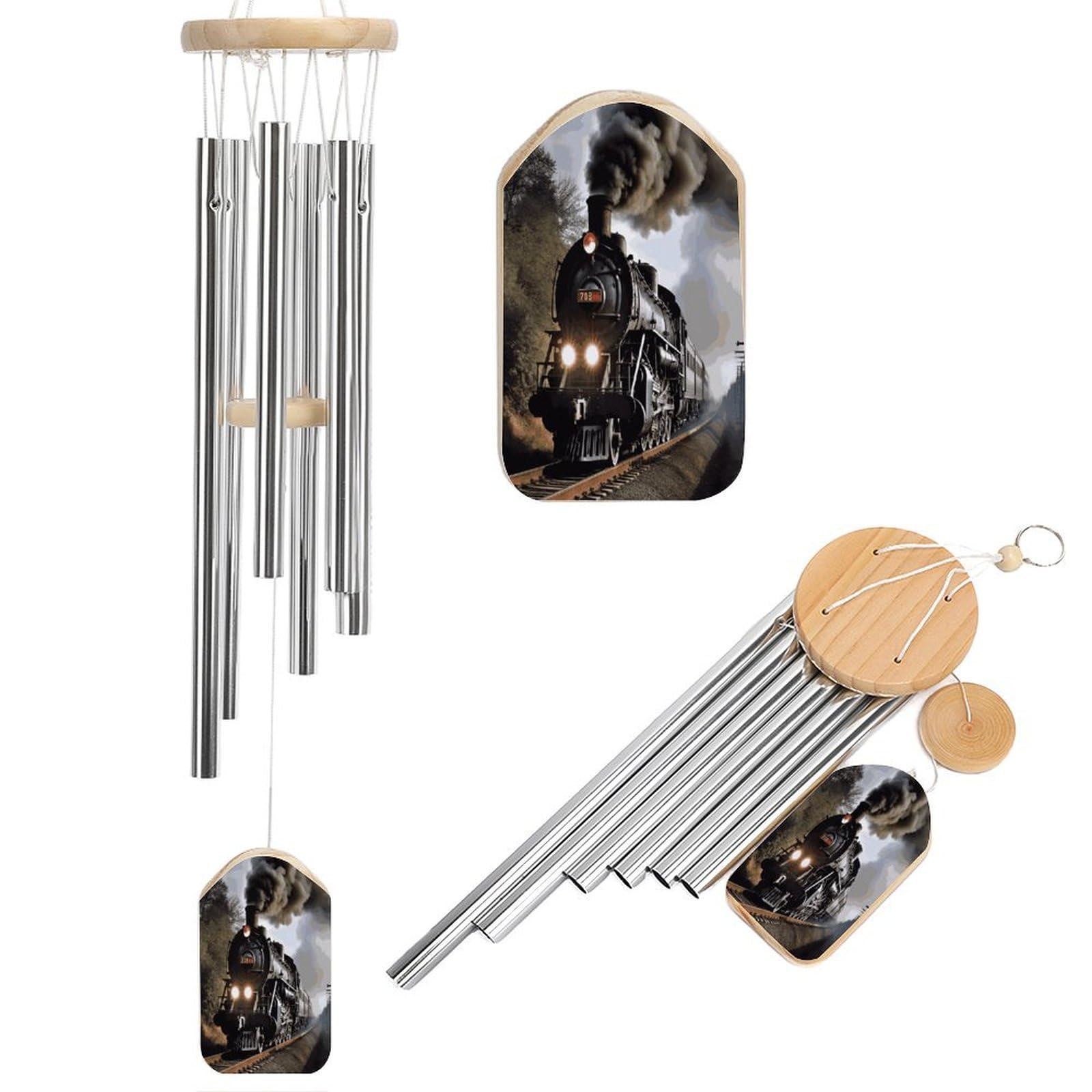 Adfgyerh Style Steam Train Wind Chimes For Outside, Memorial Windchimes Deep Tone Soothing Melodic Tones, Sympathy Wind Chimes For Patio Home Or Garden Decor