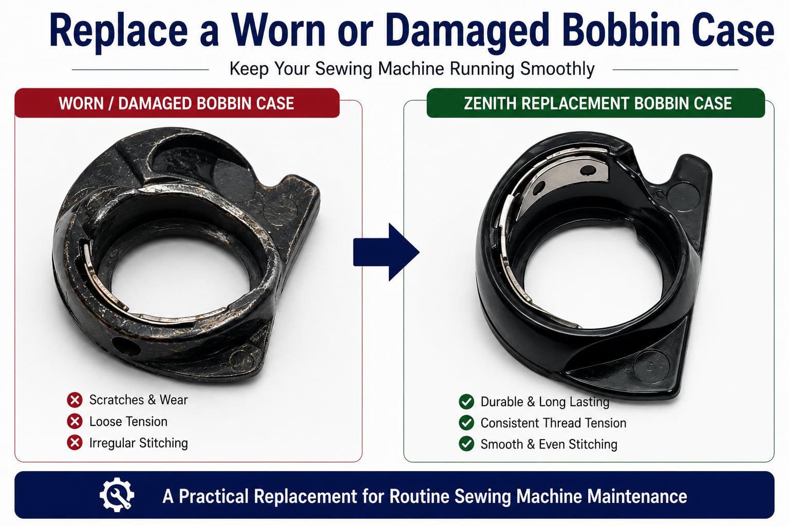 Zenith Bobbin case Black Color for Singer Rotomatic Sewing Machines. Black — Amazon image 7