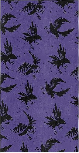 Toallas de cocina de algodón, 1 paquete, toallas de cocina de cuervo de Halloween, paños de cocina, paños de limpieza reutilizables y absorbentes,