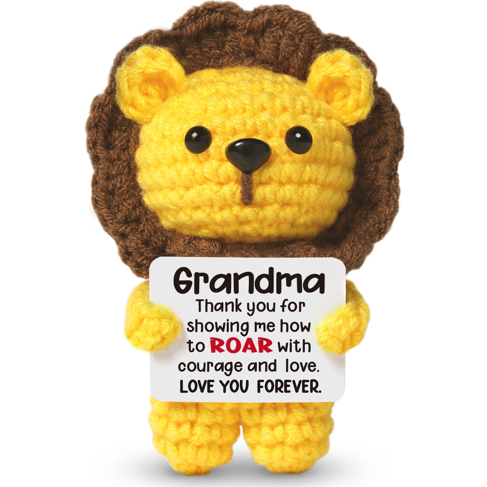 Sayregifty Grandma Gifts, Handmade Crochet Lion Unique Mothers Day Christmas Birthday Gifts for Grandma from Grandchildren, Cute Granny Nana Lion Gift Decor — image 1