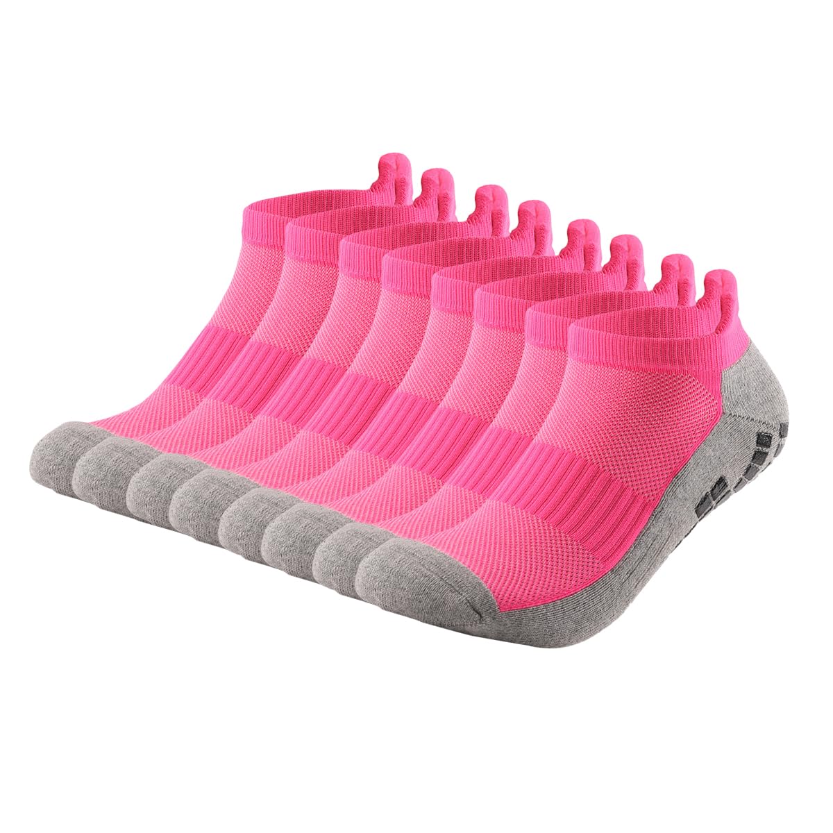 Calcetines de compresión de tobillo para hombres y mujeres, 2/4/6 pares, calcetines de compresión de corte bajo con soporte de tobillo, rojo rosa, 8 pares, 8 Pairs Rose red, 9-12