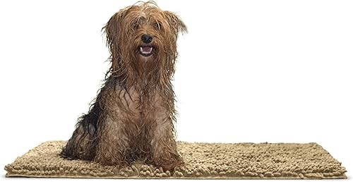 Miniatura 10 de Tapete de cama Furhaven para mascotas como perros y gatos  Alfombra para comida y toalla de baño de gamuza y felpilla absorbente para patas sucias,