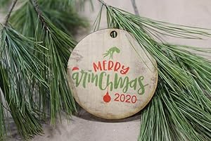 Grinch Ornaments Set of 3 Merry Ginchmas 2020 Wood Sign