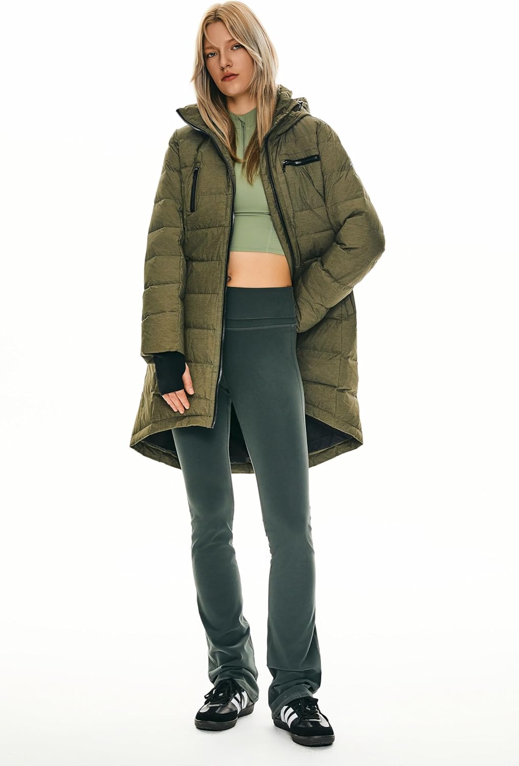 Orolay Women's Winter Down Jacket Long Quilted Puffer Coat Warm Hooded Slim Fit Outerwear - Image 4