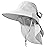 Womens Sun Hat UV Protection, Foldable Waterproof Wide Brim Bucket Hats with Neck Flap for Summer Beach Fishing Hiking Light Grey