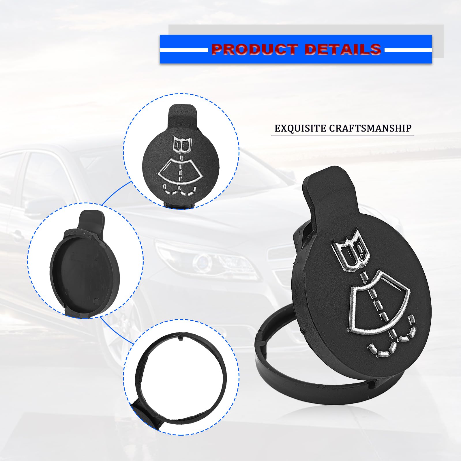 Car Reservoir Tank Bottle Caps Windshield Wiper Washer Cover For Peugeot 106 206 207 306 308 - View #8