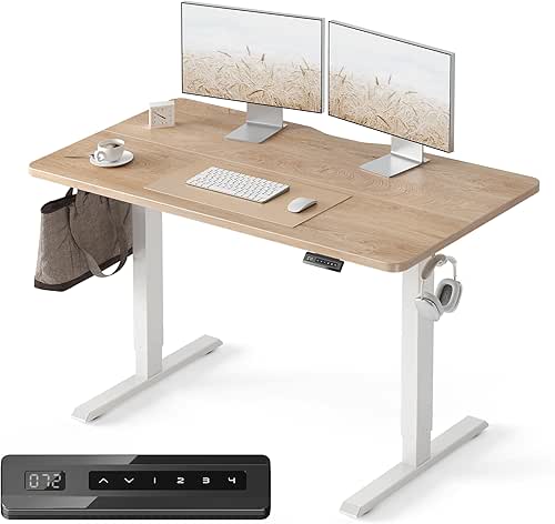 FEZIBO Standing Desk, 48 × 24 Inches Electric Height Adjustable,