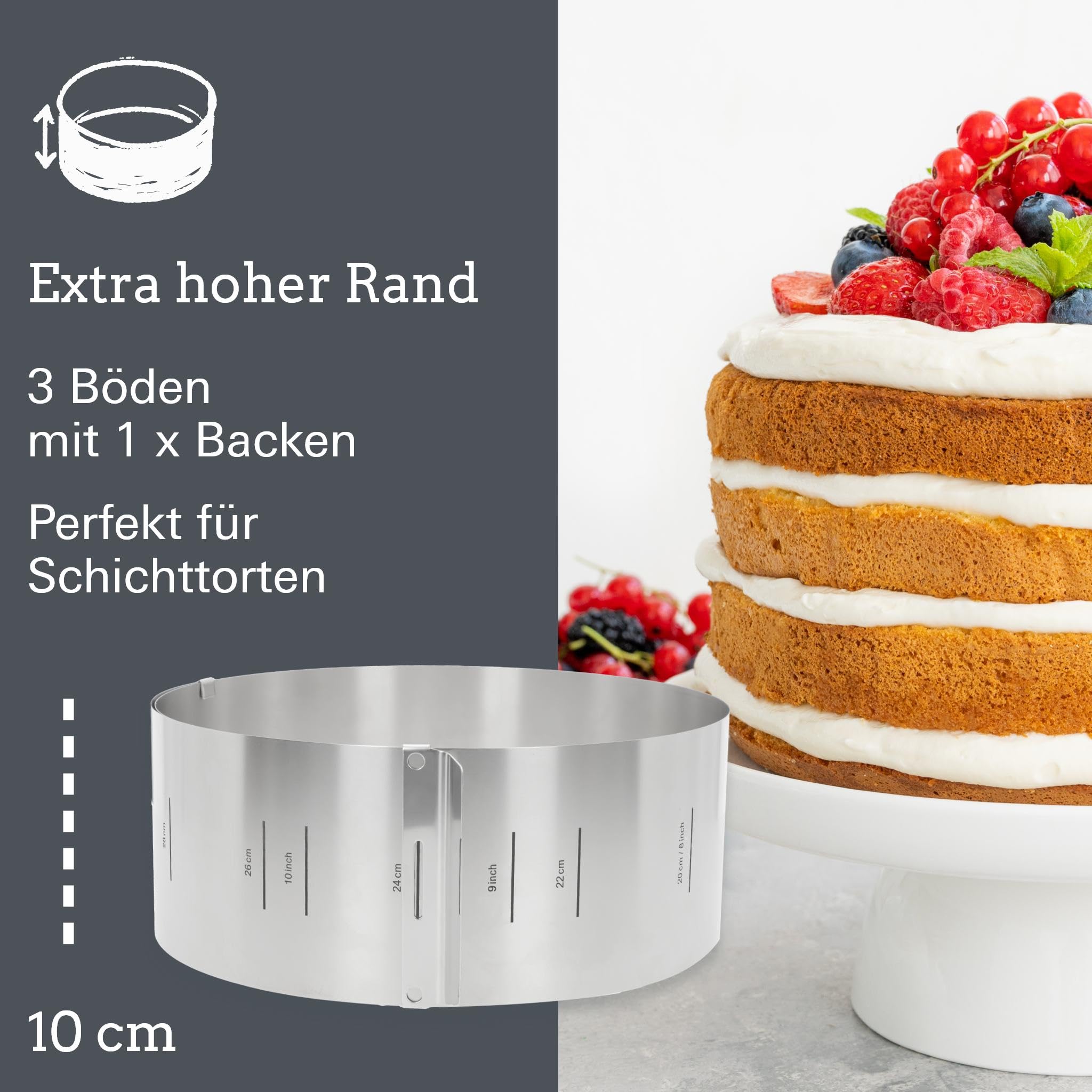Birkmann Taglia Torta E Griglia Raffreddamento In Alluminio – 32 Cm, 16 Fette, Griglia Sovrapponibile - 4