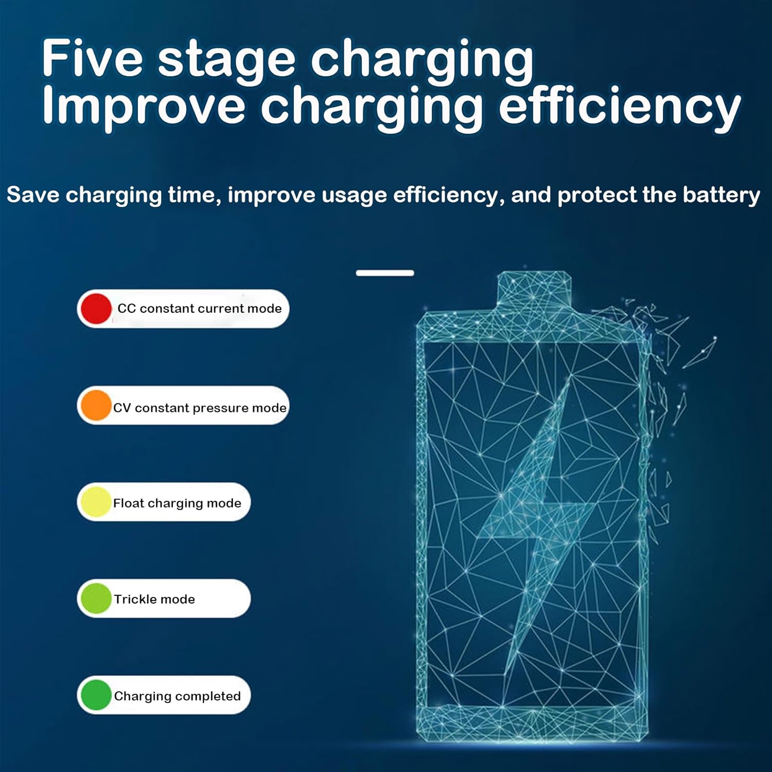 LiFePO4 Battery Charger, 14.6V 25A, for 12V Lithium Iron Phosphate Battery, Fast Charging, Safety Protections, Battery Maintainer